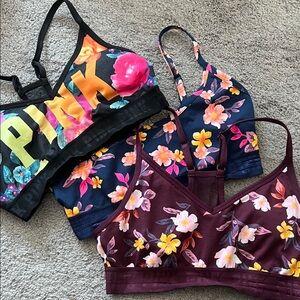 3x Victoria’s Secret Floral Print Bralette Set SIZE S